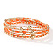 5Pcs Zinc Alloy & Glass Seed Round Beads Stretch Bracelet Set for Women, Orange, Inner Diameter: 5/8 inch(1.6cm)