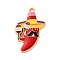 Alloy Enamel Pendants, Cinco De Mayo, Cadmium Free & Nickel Free & Lead Free, Rack Plating, Mustache, 29.5x19x2mm, Hole: 1.8mm