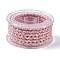 Braided Nylon Cord, for Jewelry Making, Round, Pearl Pink, 3.8~5mm, about 2.19 Yards(2m)~3.28 Yards(3m)/Roll