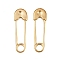 304 Stainless Steel Pendants, Safety Pin Charms, Ion Plating(IP), Real 18K Gold Plated, 31x9x2mm, Hole: 4mm