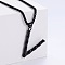 Stylish Stainless Steel Initial Pendant Necklaces, Black, Letter V