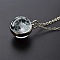 Luminous Round Alloy with Glass Planet Pendant Necklaces, Platinum, Gray, 19.69 inch(50cm)