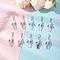 Fish Angel Glass & ABS Plastic Imitation Pearl Pendant Decorations, with Alloy Lobster Claw Clasps, Mixed Color, 46.5mm
