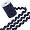Polyester Wave Lace Trim Ribbon, Wave Bending Lace Trim, Clothes Accessories, Midnight Blue, 1/2 inch(13mm), 12.5 yards