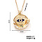 Vintage Sparkling Rhinestone Evil Eye Pendant Necklaces, Brass Cable Chain Necklaces for Women, Golden, 15.75 inch(400mm)