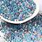 Transparent Glass Round Seed Beads, Inside Colours, Round, Sky Blue, 6/0, 4x3mm, Hole: 1.2mm, about 161pcs/10g