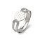 316L Surgical Stainless Steel  Ring Components, Pad Ring Settings, Flat Round, Stainless Steel Color, Tray: 8mm, US Size 7(17.3mm)