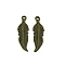 Tibetan Style Alloy Pendants, Feather, Cadmium Free & Lead Free, Antique Bronze, 25.5x7x1mm, Hole: 1.5mm, about 1388pcs/1000g