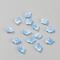 Handmade Lampwork Pendants, Leaf, Light Sky Blue, 19x15x5mm, Hole: 1.2mm