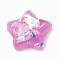 Resin Cabochons, with Shell Chip, Star, Pearl Pink, 15x16x6mm