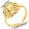 Hollow Flower 304 Stainless Steel Cuff Rings, Wide Band Open Rings