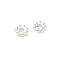 Brass Spacer Beads, Flower, Long-Lasting Plated, Lead Free & Cadmium Free, Rack Plating, 925 Sterling Silver Plated, 4x1.2mm, Hole: 1.1mm