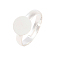 Brass Pad Ring Bases, Lead Free and Cadmium Free, Adjustable, Silver, 3x14mm,US Size 3(14mm)