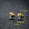 201 Stainless Steel Stud Earrings, Golden, Tree, 8x11mm