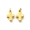 Brass Pendants, Cross Charms, Rack Plating, Lasting Plated, Cadmium Free & Lead Free, with Jump Ring, Real 18K Gold Plated, 11.5x8x1.5mm, Hole: 2mm