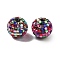 Acrylic Rhinestone Beads, Round with Square Rhinestone, Shiny Beads for DIY Jewelry Making, Beadable Pens and Crafts, Colorful, 16~16.5mm, Hole: 2.5mm