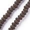 Natural Lava Rock Beads Strands, Dyed, Rondelle, Coconut Brown, 9x5~5.5mm, Hole: 2mm, about 37 pcs/Strand, 7.87 inch(20cm)
