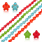 4 Strands 4 Styles Dyed Synthetic Turquoise Beads Strands, Tortoise, Mixed Color, 15~18x12~14x6~8mm, Hole: 1mm, about 23~28pcs, 15.4~15.7''(39.1~39.9cm), 1 strand/style 