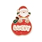 Christmas Enamel Pins, Alloy Lapel Pin Backs for Backpack Clothes, Light Gold, Santa Claus, 32.5x23mm