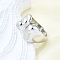 Brass Cuff Rings for Women, Oval, Platinum, Inner Diameter: 17.4mm