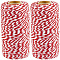 2 Rolls Macrame 2-Ply Cotton Braided Thread, with Spool, Round, Red, 2mm, about 109.36 Yards(100m)/roll