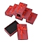 6Pcs Cardboard Paper Jewelry Set Boxes, Rectangle with Bowknot, Indian Red, 5.05x8x2.7cm
