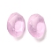 Frosted Glass Rhinestone Cabochons, Faceted, Pointed Back, Egg Shape, Light Rose, 18x13x6mm
