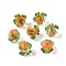Handmade Lampwork Fruit Beads, Luminous, Glow in the Dark, Persimmon, Orange, 15x12x12mm, Hole: 1.5~1.6mm