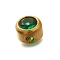 304 Stainless Steel Rhinestone Beads, Real 18K Gold Plated, Cross-Drilled Round, Emerald, 6x4mm, Hole: 1.2mm