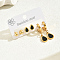 3Pairs 201 Stainless Steel Teardrop & Round Earring Sets, with Shell, Golden, 8.2~32x4.8~8.5mm