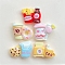 Opaque Resin Cabochons, Imitation Food, Mixed Shapes, Mixed Color, 14~16.5x19~21x7~8mm