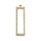 304 Stainless Steel Crystal Rhinestone Pendants, Rectangle Charm, PVD Vacuum Plating, Real 18K Gold Plated, 36x10x2.5mm, Hole: 1.6mm