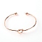 Iron Cuff Bangles, Torque Bangles, Knot, Rose Gold, Inner Diameter: 2-1/2 inch(6.5cm)