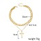 Alloy Cross Pendant Double Layer Necklaces for Women, Golden, 14.96 inch(38cm)