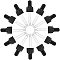 Straight Tip Glass Droppers, with Rubber Bulb and Screw Cap, for Glass Essential Oils Dropper Bottles, Black, 73.5x21mm, Capacity: 10ml, 24sets/box