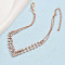 Letter V Alloy Rhinestone Multi-strand Anklets, Rose Gold, 7-1/2 inch(190mm)