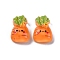 Cartoon Transparent Resin Cabochons, Imitation Vegetable, Carrot, 7.5x5x2.5mm
