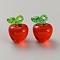 Acrylic 3D Fruit Pendants, Fruit, Apple, 19x15x14mm, Hole: 2mm