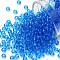 TOHO Round Seed Beads, Japanese Seed Beads, (3B) Transparent Dark Aquamarine, 8/0, 3mm, Hole: 1mm, about 10000pcs/pound
