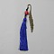 Chinese Style Alloy Feather Bookmarks, Tassel Bookmark, Dark Blue, 185mm