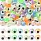 70Pcs 7 Colors Luminous & Printed Opaque Acrylic Beads, Round Eye, Glow in the Dark, Mixed Color, 6mm, Hole: 1.6mm, 10pcs/color