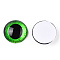 Glass Cabochons, Half Round with Eye, Lime Green, 20x6.5mm