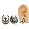 Brass Ear Gauges Flesh Tunnels Plugs, Cross, Antique Silver, 13.5x11.5x9.5mm