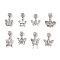 8Pcs 8 Styles Alloy Butterfly European Dangle Charms, Large Hole Pendants, Mixed Shapes, Antique Silver, 19~25.5mm, Hole: 2.5mm, 1pc/style