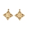 304 Stainless Steel Charms, Hollow Flower Charm, Real 14K Gold Plated, 14.5x12.5x2mm, Hole: 1mm