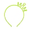 Luminous Plastic Headbands, Crown, Green Yellow, 140x120mm