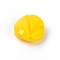 Imitation Jade Glass Beads, Flat Round, Yellow, 14x6.5mm, Hole: 1.2mm
