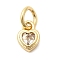 Brass Cubic Zirconia Charms, Heart Charms, Cadmium Free & Lead Free, Real 18K Gold Plated, Long-Lasting Plated, Clear, 7x5x2.5mm, Hole: 3mm