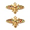 304 Stainless Steel Rhinestone Pendants, Insect, Golden, Colorful, 18x28x3mm, Hole: 1.4mm