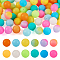 72Pcs 12 Colors Luminous Round Food Grade Silicone Focal Beads, Mixed Color, 15x14.5mm, Hole: 2mm, 6pcs/color